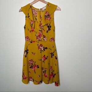 Altar’d State Mustard Floral Dress medium